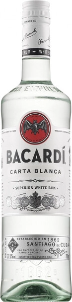 Ром Bacardi Carta Blanca, with metal cup, 0.7 л