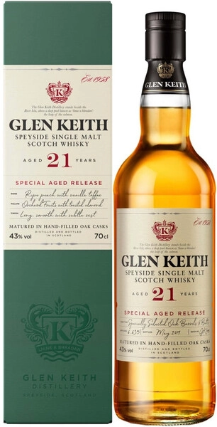 Виски Glen Keith 21 Years Old, gift box, 0.7 л