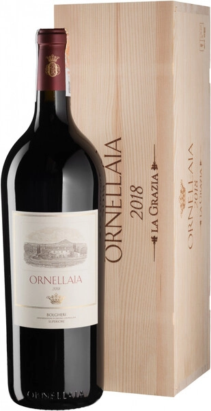 Вино "Ornellaia", Bolgheri Superiore DOC, 2018, wooden box, 1.5 л