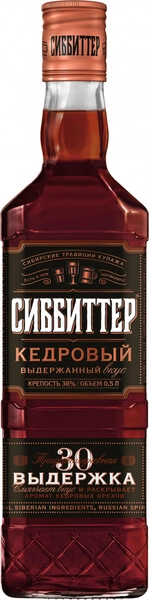 Ликер Сиббиттер Сибирский Специалитет, Кедровая выдержанная, настойка горькая, 0.5 л