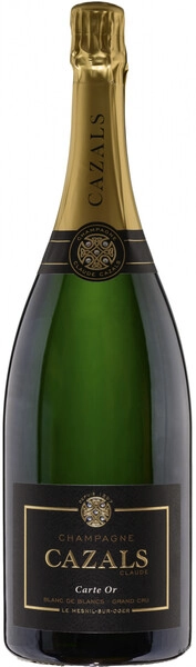 Шампанское Claude Cazals, "Carte Or" Blanc de Blancs Grand Cru Brut, Champagne AOC, 2018, 1.5 л