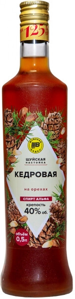 Ликер "Шуйская" Кедровая, настойка горькая, 0.5 л