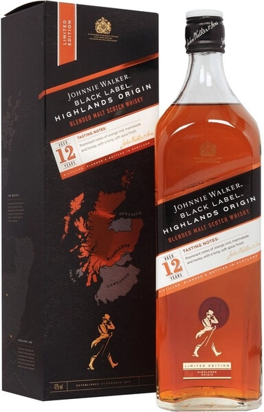 Виски Johnnie Walker, Black Label Highlands Origin, gift box, 0.7 л