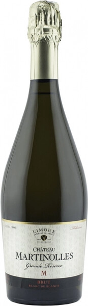 Игристое вино Chateau Martinolles, Grande Reserve Brut Blanc de Blancs, Cremant de Limoux AOP, 2019