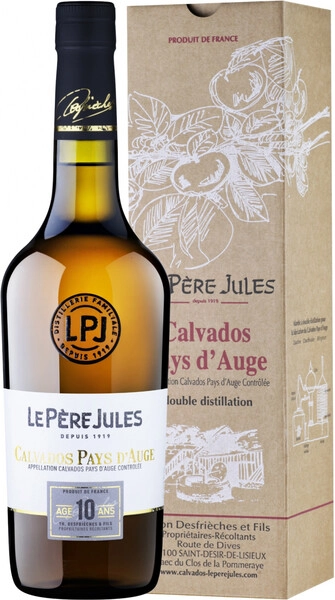 Кальвадос Le Pere Jules 10 Years Old, AOC Calvados Pays d'Auge, gift box, 0.7 л