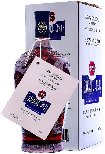 Вино Twins Wine Cellar in Napareuli, Qvevri Saperavi, 2023, gift box, 1 л