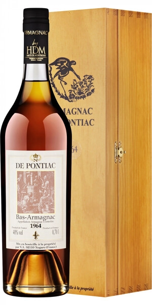 Арманьяк De Pontiac Vintage, Bas-Armagnac AOC, 1964, wooden box, 0.7 л