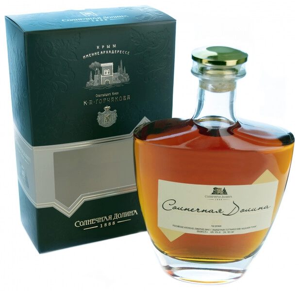 Вино Солнечная Долина, Белое выдержанное, 2002, в подарочной коробке и сувенирной бутылке