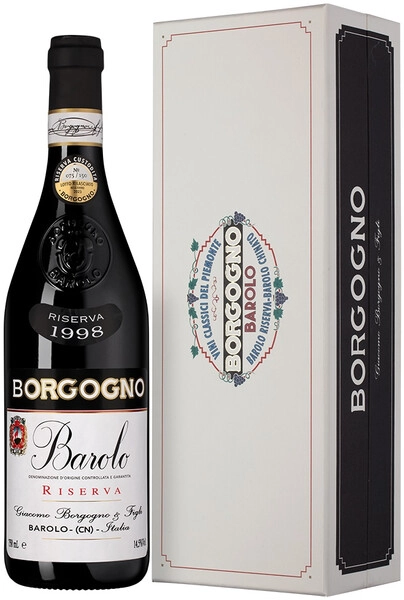 Вино Borgogno, Barolo Riserva DOCG, 1998, gift box