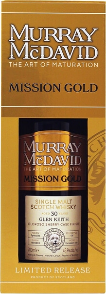 Виски Murray McDavid, Mission Gold Glen Keith 30 Years Old, gift box, 0.7 л