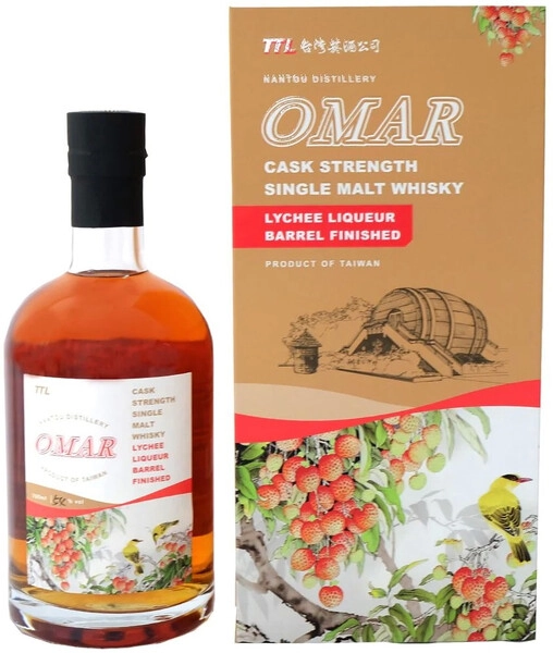 Виски Omar Cask Strength Single Malt Lychee Liqueur Barrel Finished, gift box, 0.7 л