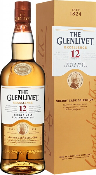 Виски The Glenlivet 12 Years Old Excellence, gift box, 0.7 л