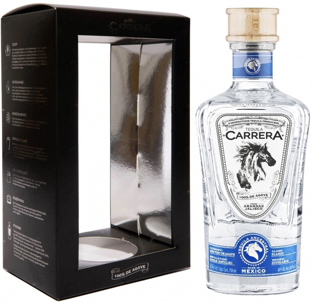Текила "Carrera" Blanco, gift box, 0.75 л