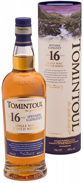 Виски Tomintoul 16 Years Old, in tube, 0.7 л
