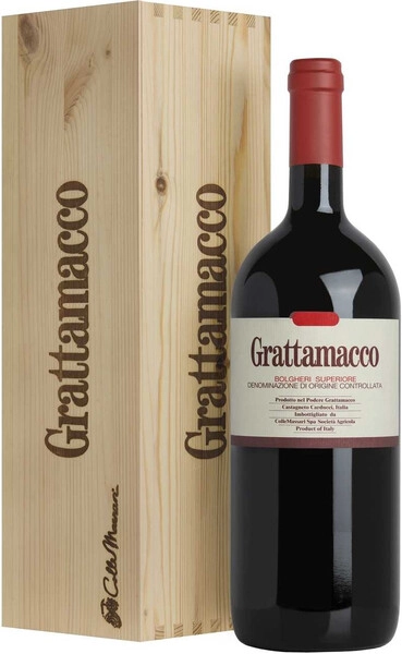 Вино Grattamacco, Bolgheri Rosso Superiore DOC, 2014, wooden box, 1.5 л