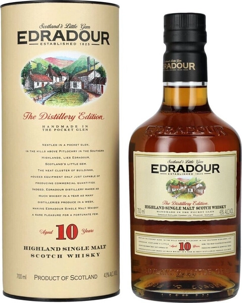 Виски Edradour 10 Years Old (43%), in tube, 0.7 л