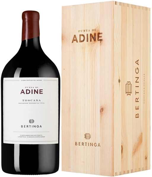 Вино Bertinga, Punta di Adine, Toscana IGT, 2017, wooden box, 3 л