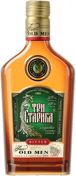 Ликер Три старика Кедровая, настойка горькая, 250 мл