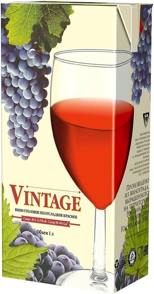 Вино Torgovyj Dom Viktoria, Vintage Red Semi-Sweet, Tetra Pak, 1 л