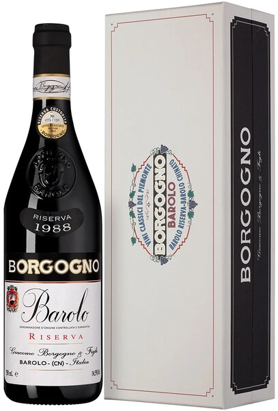 Вино Borgogno, Barolo Riserva DOCG, 1988, gift box