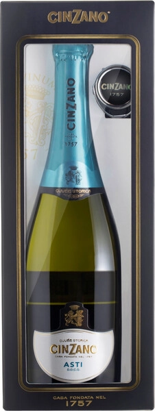 Игристое вино Cinzano, Asti Spumante DOCG, gift box with stopper