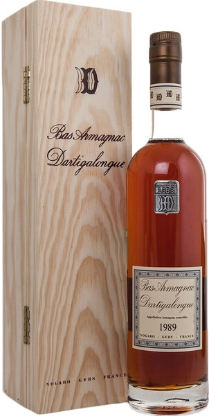 Арманьяк Dartigalongue, Bas Armagnac AOC, 1989, wooden box, 0.5 л