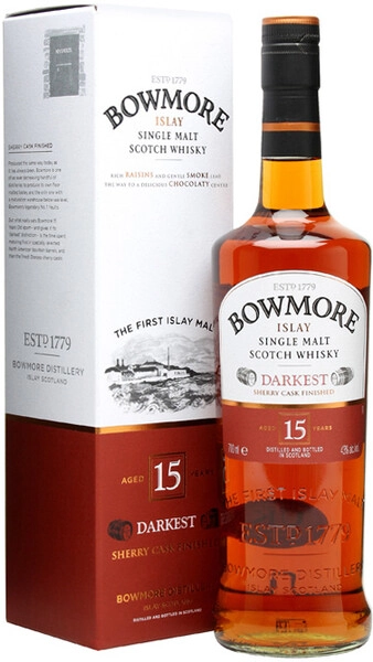 Виски Bowmore, Darkest 15 years old, gift box, 0.7 л