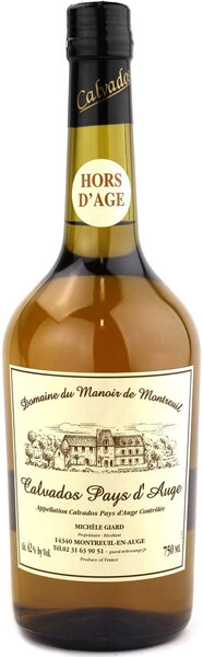 Кальвадос Domaine du Manoir de Montreuil Calvados Pays d'Auge Hors d'Age AOC, 0.7 л
