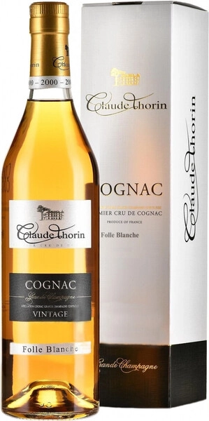 Коньяк Claude Thorin Folle Blanche Vintage, Cognac Grande Champagne AOC, 2005, gift box, 0.7 л