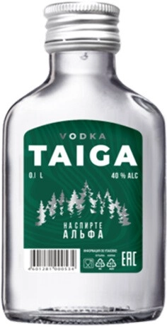 Водка "Тайга", 100 мл