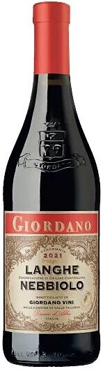 Вино Giordano Langhe DOC Nebbiolo, 2021
