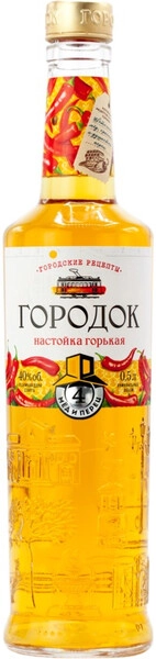 Ликер Городок Мед и Перец, настойка горькая, 0.5 л