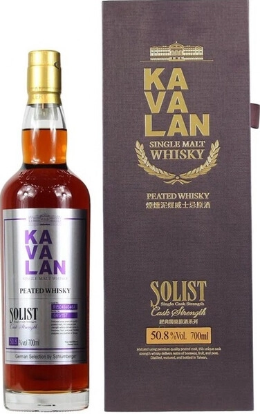Виски Kavalan, Solist Peated Single Malt Cask Strength (50,8%), gift box, 0.7 л