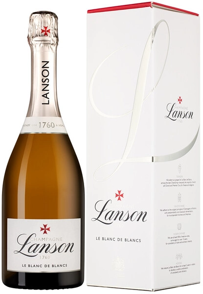 Шампанское Lanson, Le Blanc de Blancs Brut, Champagne AOC, 2019, gift box