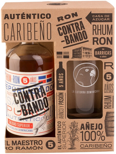 Ром Contrabando 5 Years Old, gift box with glass, 0.7 л