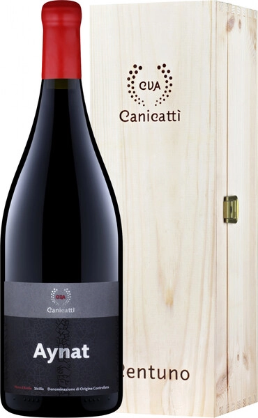 Вино CVA Canicatti, Aynat Nero d'Avola, Sicilia DOC, 2020, wooden box, 1.5 л