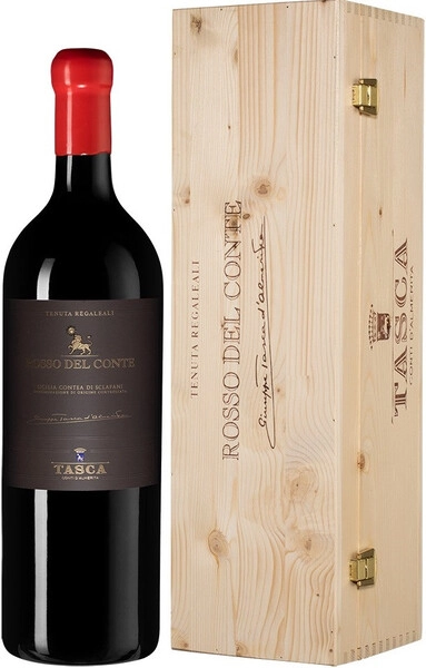 Вино Tasca d'Almerita, Rosso del Conte DOC, 2016, wooden box, 1.5 л
