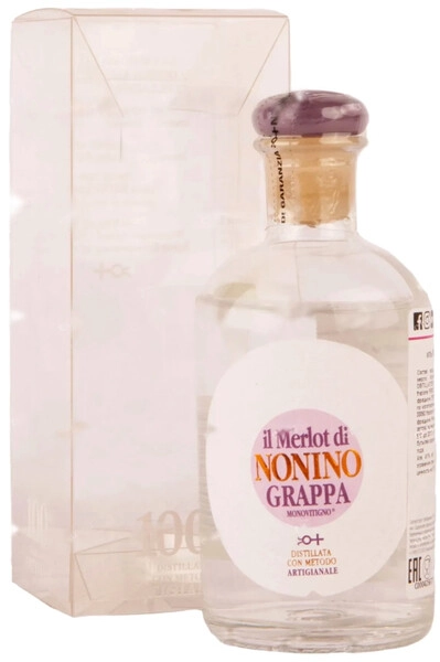 Граппа Il Merlot di Nonino Monovitigno, gift box, 100 мл