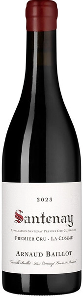 Вино Arnaud Baillot, Santenay Premier Cru "La Comme" Rouge AOC, 2023