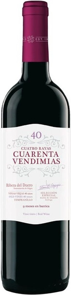 Вино Cuatro Rayas, Cuarenta Vendimias Tempranillo, Ribera del Duero DO, 2020