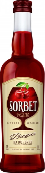 Ликер Сорбет Вишня на коньяке, 0.5 л