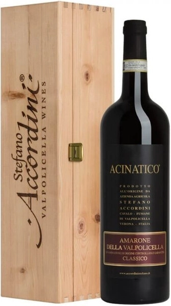 Вино Stefano Accordini, Acinatico Amarone della Valpolicella Classico DOC, 2018, wooden box, 1.5 л