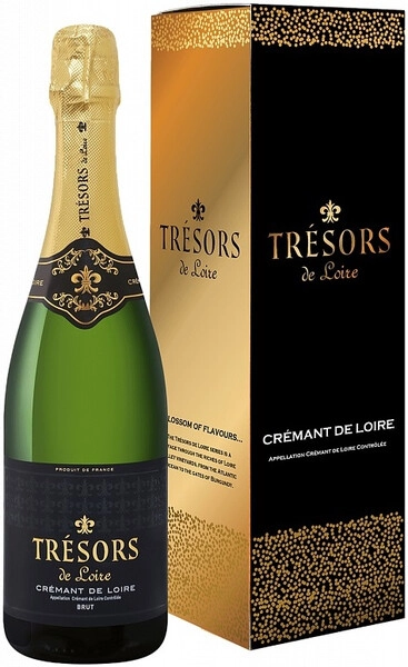 Игристое вино Joseph Verdier, Tresors de Loire Brut, Cremant de Loire AOC, gift box