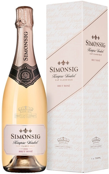 Игристое вино Simonsig, Kaapse Vonkel Brut Rose, 2022, gift box
