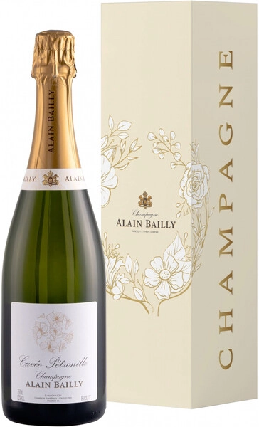 Шампанское Champagne Alain Bailly, Cuvee Petronille Brut, Champagne AOC, gift box