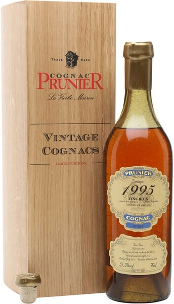 Коньяк Prunier Fins Bois AOC, 1995, wooden box, 0.7 л