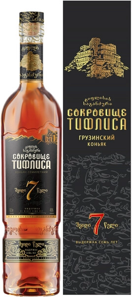 Коньяк Сокровище Тифлиса 7-летний, в подарочной коробке, 0.5 л
