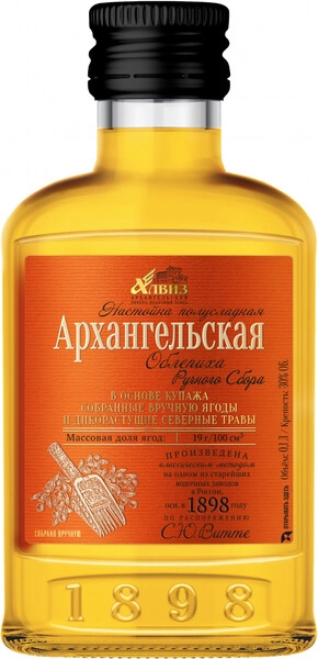 Ликер "Архангельская" Облепиха ручного сбора, настойка полусладкая, 100 мл