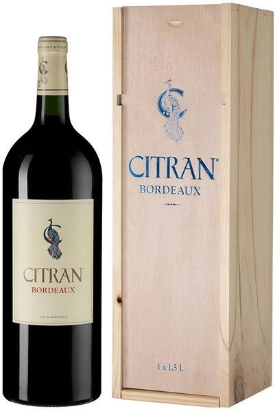 Вино Le Bordeaux de Citran Rouge, Bordeaux AOC, 2019, wooden box, 1.5 л