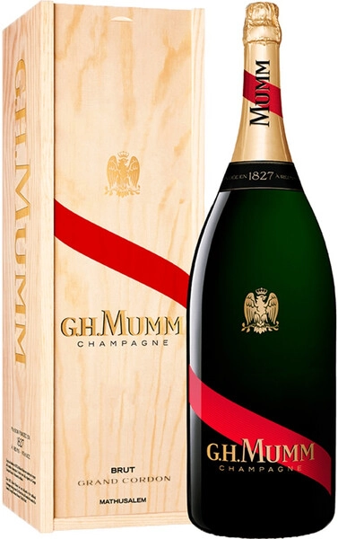 Шампанское Mumm, Grand Cordon Brut, Champagne AOC, wooden box, 6 л